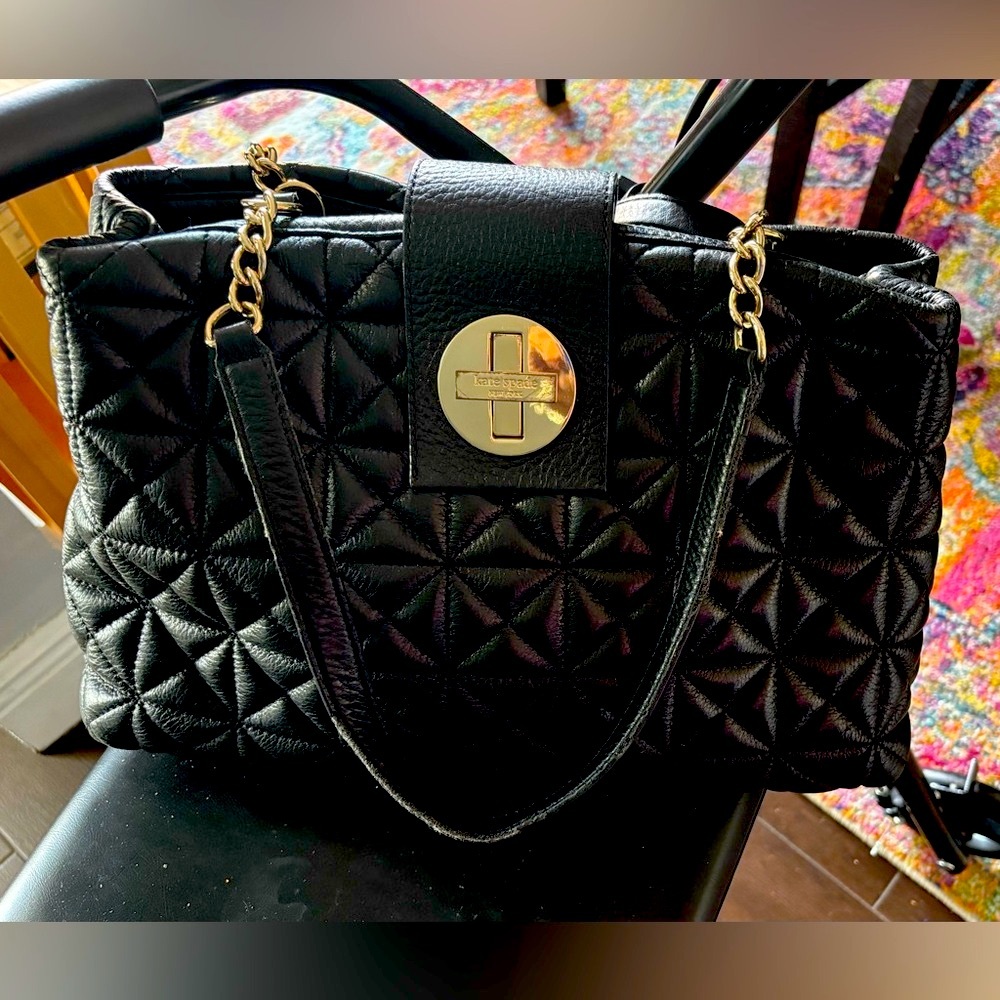 Kate Spade Black Quilted Shoulder Bag